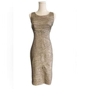 Jessica Howard , Elegant Tan Sleeveless Dress